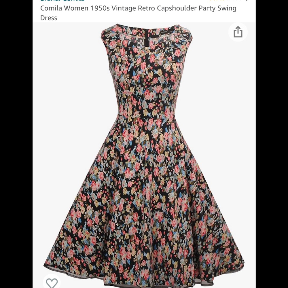 Comila 1950s Vintage Style Floral Swing Dress